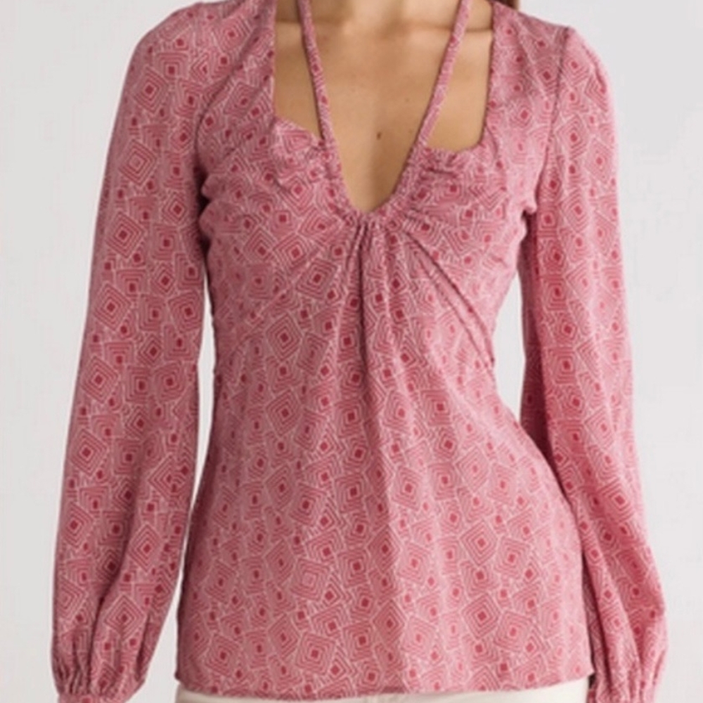 Equipment Pink Patterned Blouse